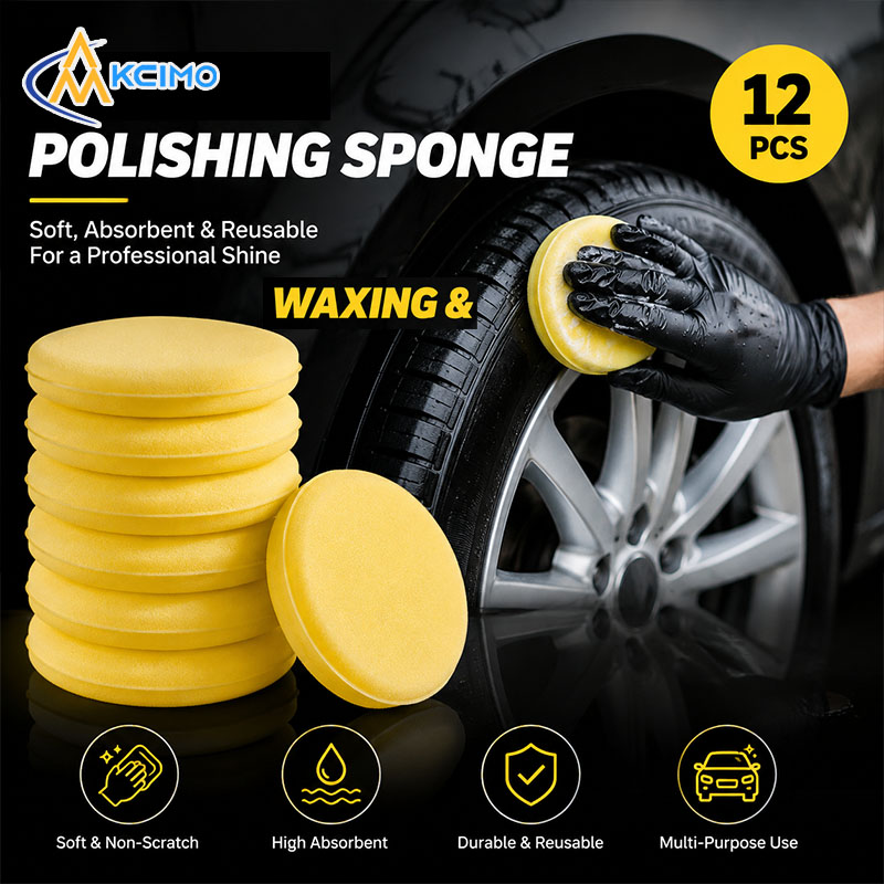 Car Wax Polishing Pad - 12Pcs Car Waxing Sponge Round Soft