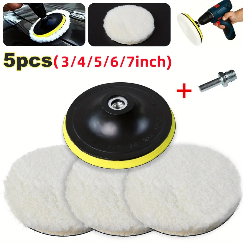 5PCS 7/6/5/4/3inch Car Polishi - огляд і ціна Car Wax Polishing Pad