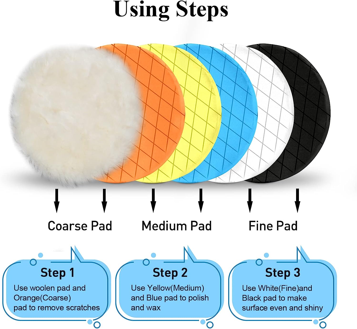 5 Pack 6 Inch Compound Buffing - огляд і ціна Car Wax Polishing Pad