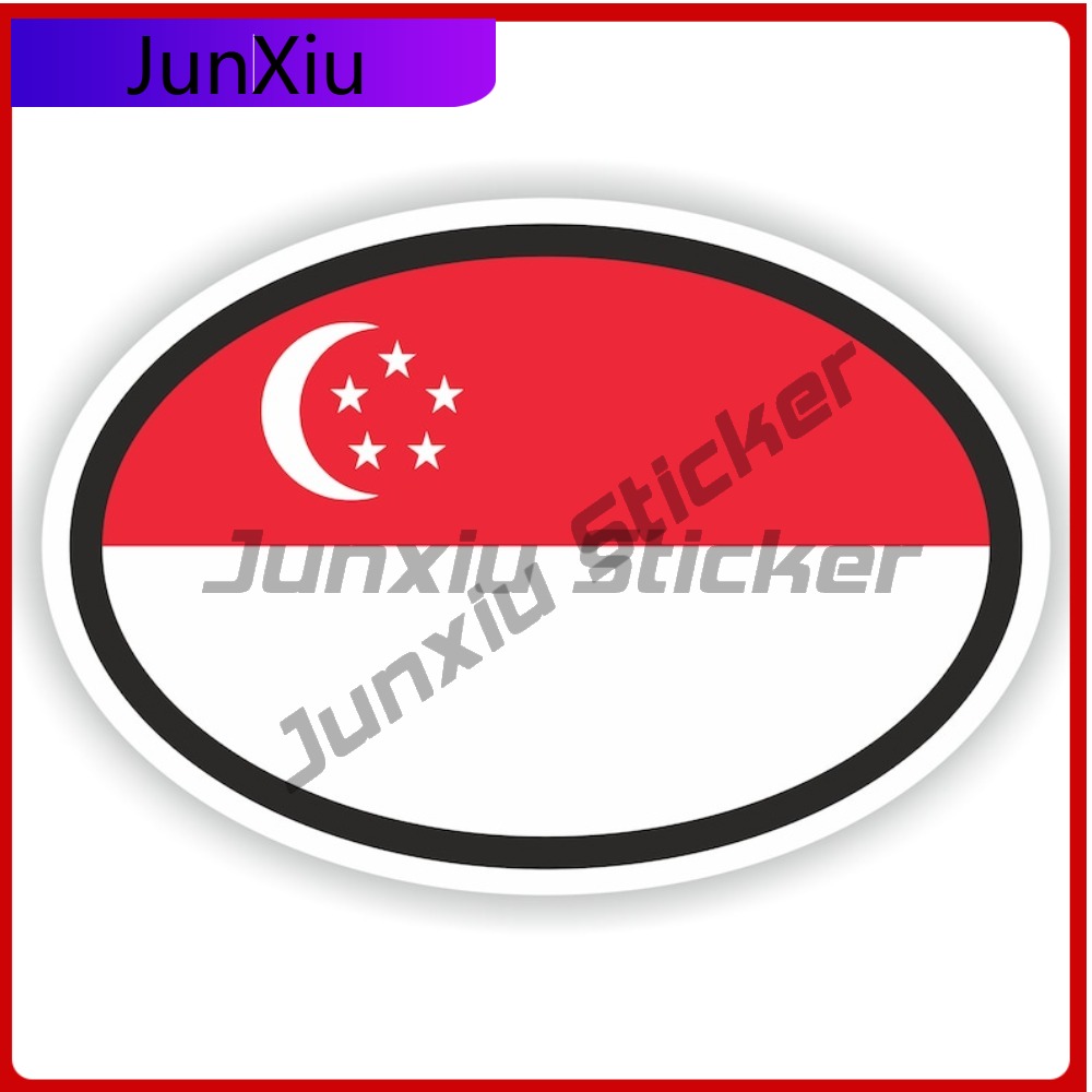Singapore Flag Oval Sticker An - огляд і ціна Car Accessories Singapore